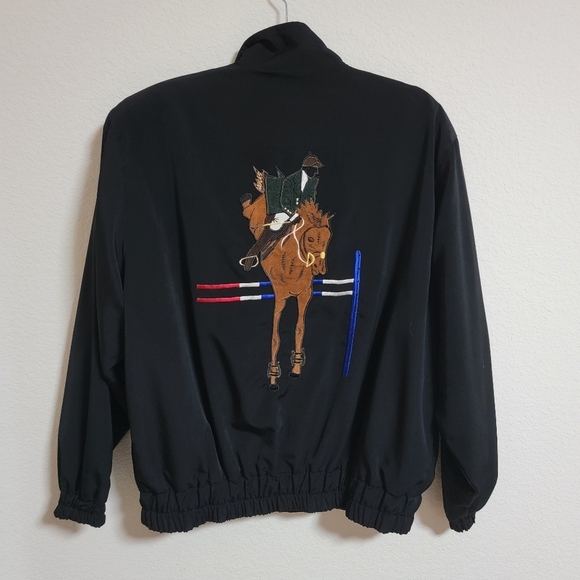 Joseph Lee Black Jacket with Equestrian Patches - Picture 3 of 3